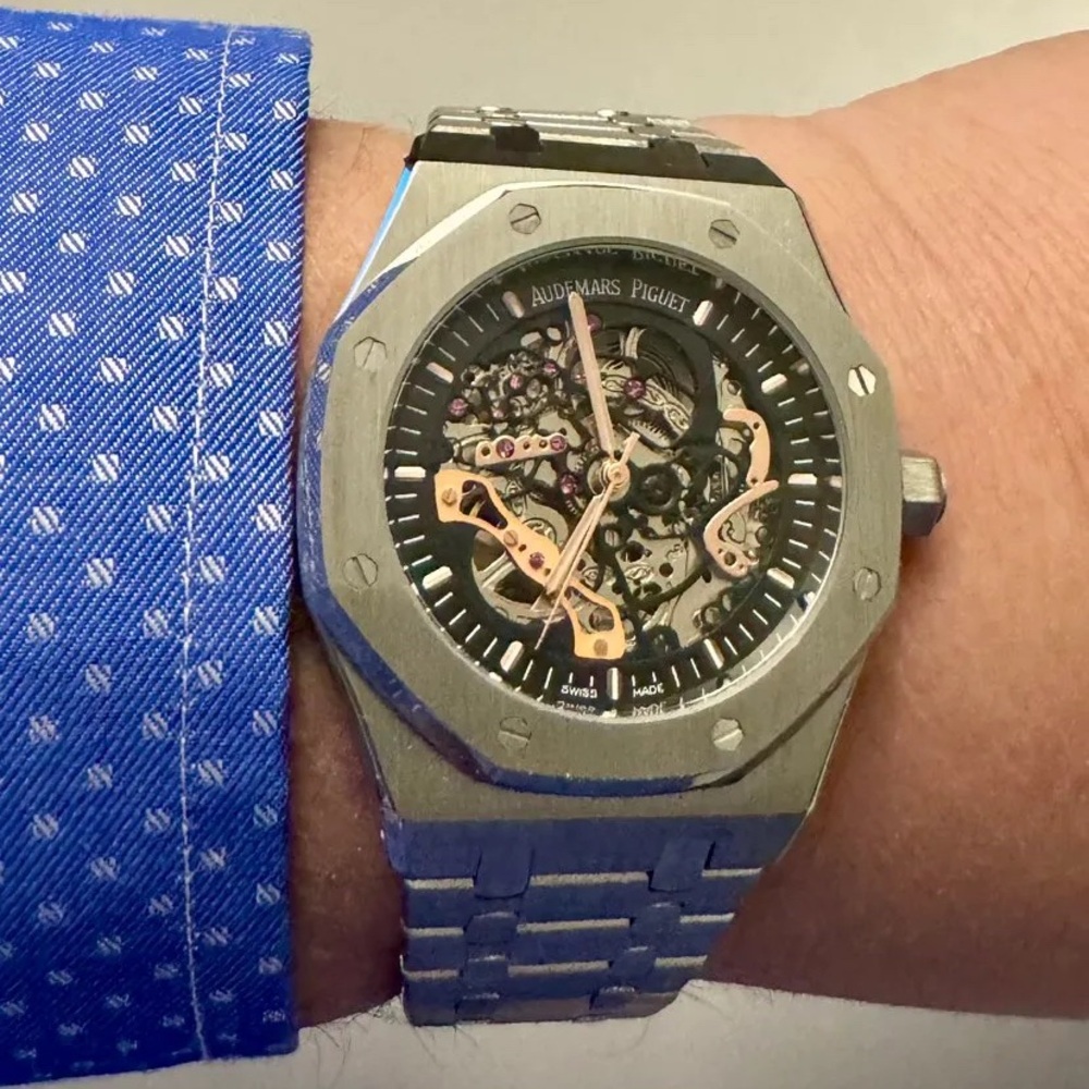 Audemars Piguet Silver and Black Watch